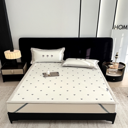 木希2025春夏新款可水洗冰丝席幻彩刺绣平席系列-场景二 脚丫刺绣