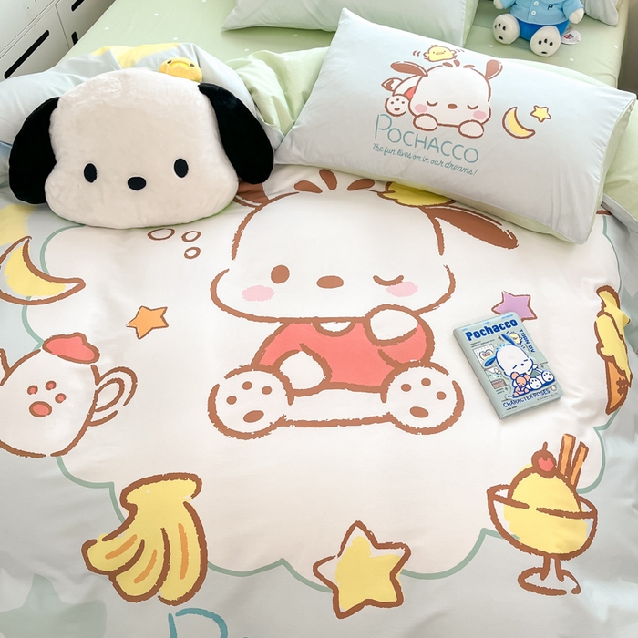 91家纺网 家纺一手货源 找家纺 暮思家居 2025新款正版授权三丽鸥大阪全棉数码印花纯棉四件套系列-第三批(专版花型) 大版-星星帕恰狗