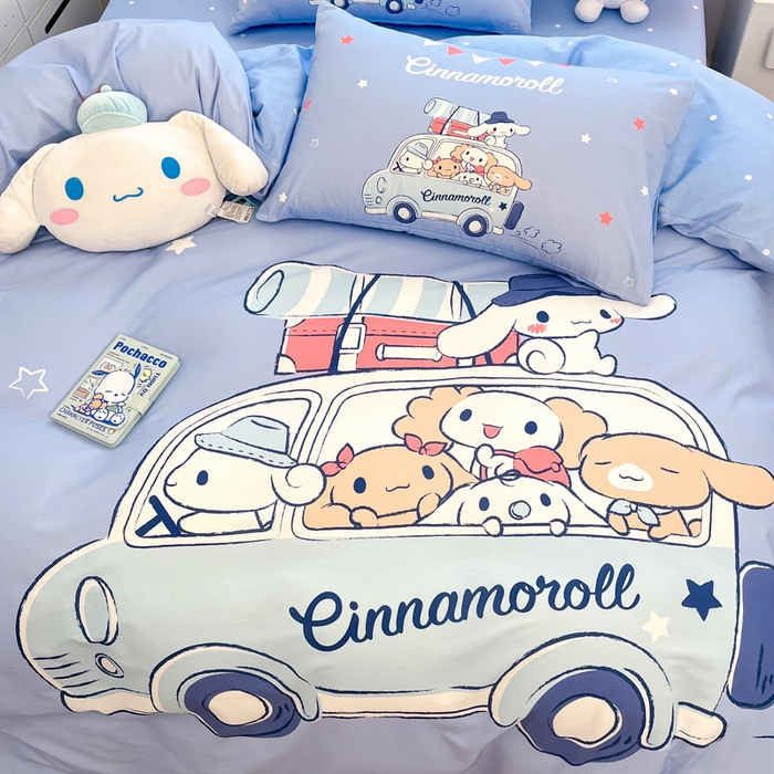 91家纺网 家纺一手货源 找家纺 暮思家居 2025新款正版授权三丽鸥大阪全棉数码印花纯棉四件套系列-第三批(专版花型) 大版-伙伴玉桂狗