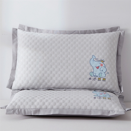 91家纺网 家纺一手货源 找家纺 大熊2025新款小熊冰豆豆枕芯荞麦枕 小象儿童荞麦枕-灰30*50冰豆豆枕套+荞麦壳内胆