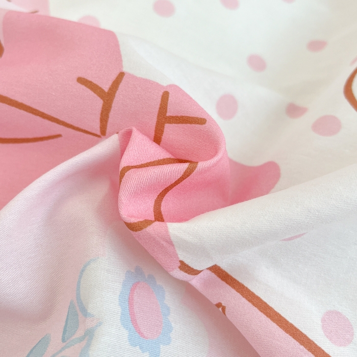 91家纺网 家纺一手货源 找家纺 暮思家居 2025新款正版授权三丽鸥大阪全棉数码印花纯棉四件套系列-第三批(专版花型) 大版-花园美乐蒂