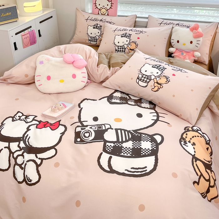 91家纺网 家纺一手货源 找家纺 暮思家居 2025新款正版授权三丽鸥大阪全棉数码印花纯棉四件套系列-第三批(专版花型) 大版-时尚KT