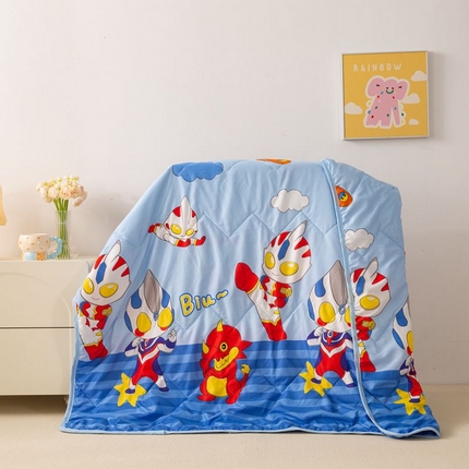 91家纺网 家纺一手货源 找家纺 景艺家纺 2025新款儿童夏凉被 亲子熊