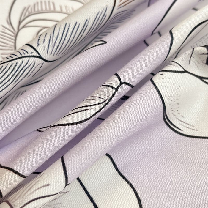 91家纺网 家纺一手货源 找家纺 2025新款夏季热款A类母婴级数码印花全棉四件套高端纯棉被套长绒棉床单床笠床上用品 沐熙-紫