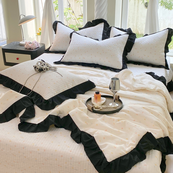 91家纺网 家纺一手货源 找家纺 （总）八方汇（一户被芯生活馆） 2025新款水洗棉花边夏被款夏凉被空调被床盖四件套