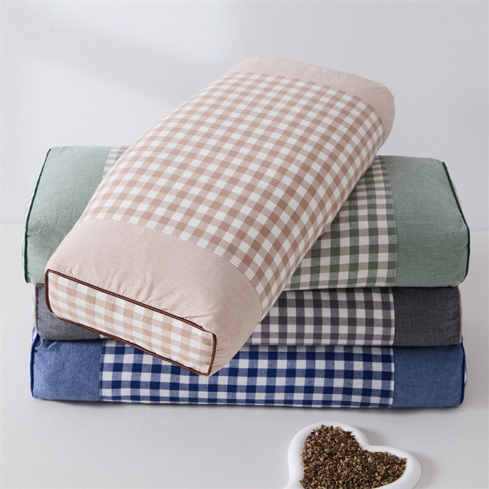 91家纺网 家纺一手货源 找家纺 大熊2025新款全棉水洗棉色织荞麦枕 组合图（仅供参考）