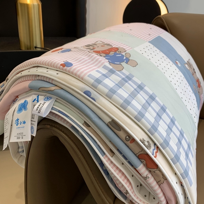 91家纺网 家纺一手货源 找家纺 奈萝家纺 2025新款A类凉感丝小凉皮夏被可机洗夏被新品空调被 小老虎