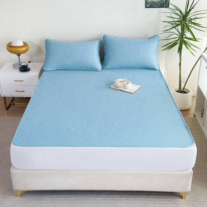 91家纺网 家纺一手货源 找家纺 许林2025新款凉豆豆床席 轻奢-蓝