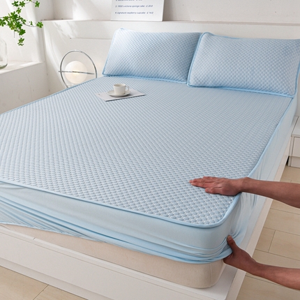 梦之星  2025新款凉豆豆凉席床笠款三件套 纯色床笠款-蓝