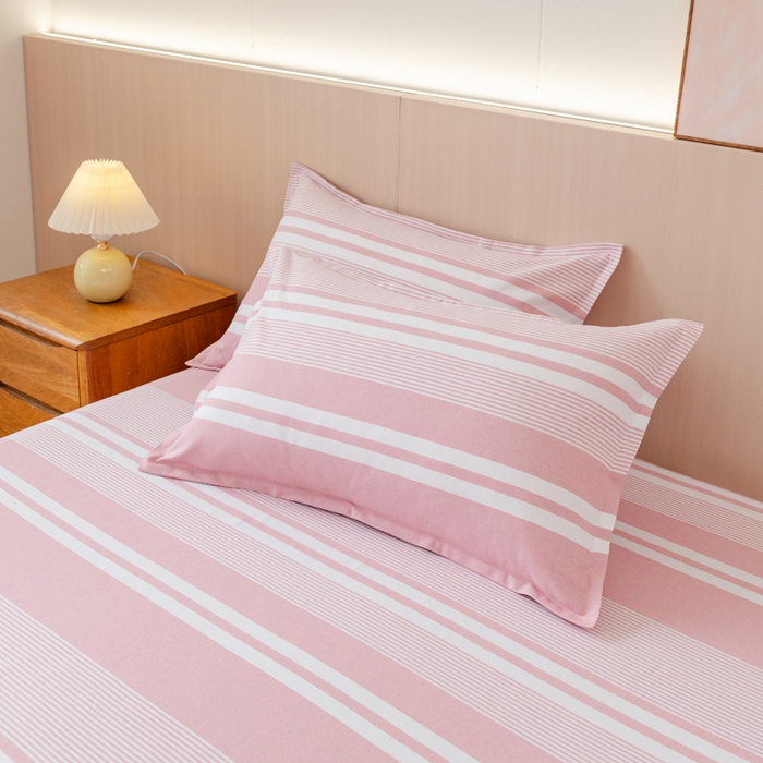 91家纺网 家纺一手货源 找家纺 居美良品 2025新款A类传统非遗手工粗布凉席三件套100%全棉色织床单 云锦-浅粉