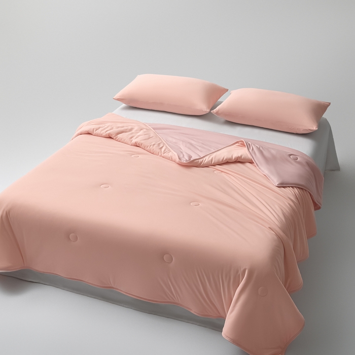 91家纺网 家纺一手货源 找家纺 欧邦 2025春夏新款Pro+深睡双面用锦纶夏被空调被 仲夏粉