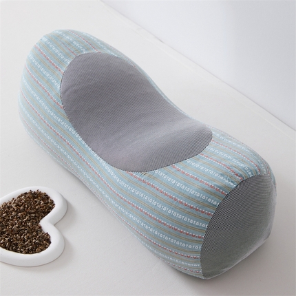 大熊枕芯2025新款3d条纹荞麦枕 元宝荞麦枕-蓝45*15cm