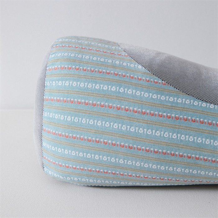 91家纺网 家纺一手货源 找家纺 大熊枕芯2025新款3d条纹荞麦枕 元宝荞麦枕-蓝45*15cm