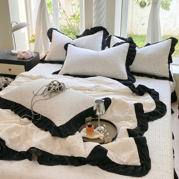 91家纺网 家纺一手货源 找家纺 （总）八方汇（一户被芯生活馆） 2025新款水洗棉花边夏被款夏凉被空调被床盖四件套