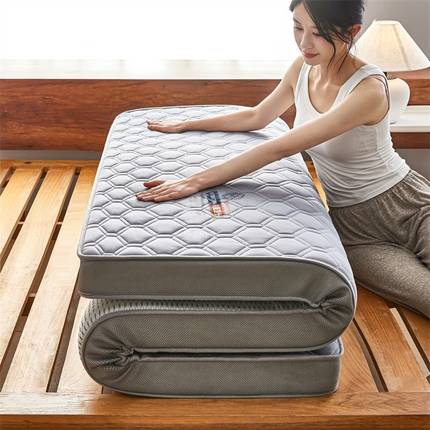 优承佳生活馆（床垫） 2025新款牛奶丝乳胶海绵烫画双边床垫 烫画双边床垫-灰