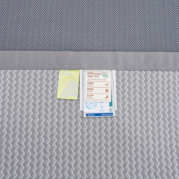 91家纺网 家纺一手货源 找家纺 尚品凤凰 2025新款凉感冰丝席三件套 抗菌波浪纹-灰