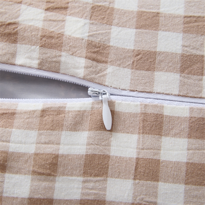 91家纺网 家纺一手货源 找家纺 大熊2025新款全棉水洗棉色织荞麦枕 宫廷荞麦枕-咖40*60*9cm