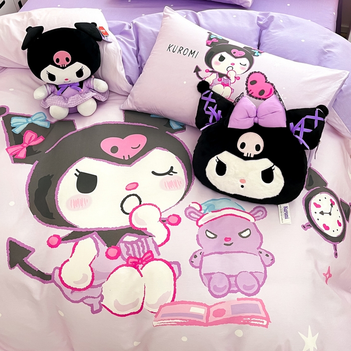 91家纺网 家纺一手货源 找家纺 暮思家居 2025新款正版授权三丽鸥大阪全棉数码印花纯棉四件套系列-第三批(专版花型) 大版-学霸库洛米