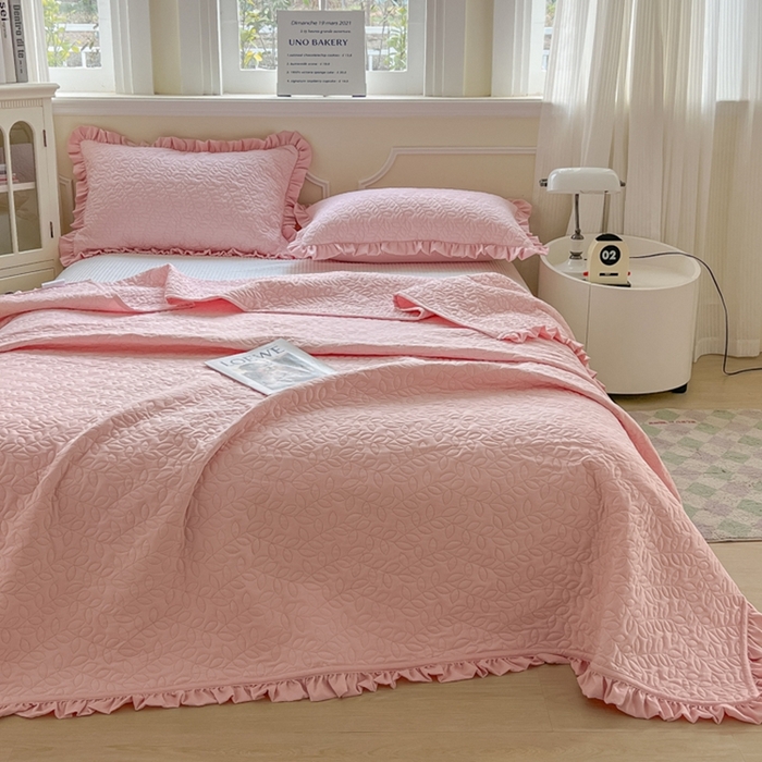 91家纺网 家纺一手货源 找家纺 乐卧家居 2026新款春夏轻氧自然系韩式透气薄款夏被空调被子-曼尼 曼尼-粉色
