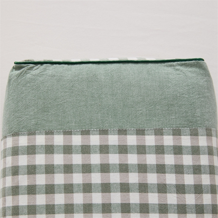 91家纺网 家纺一手货源 找家纺 大熊2025新款全棉水洗棉色织荞麦枕 宫廷荞麦枕-绿20*50*9cm