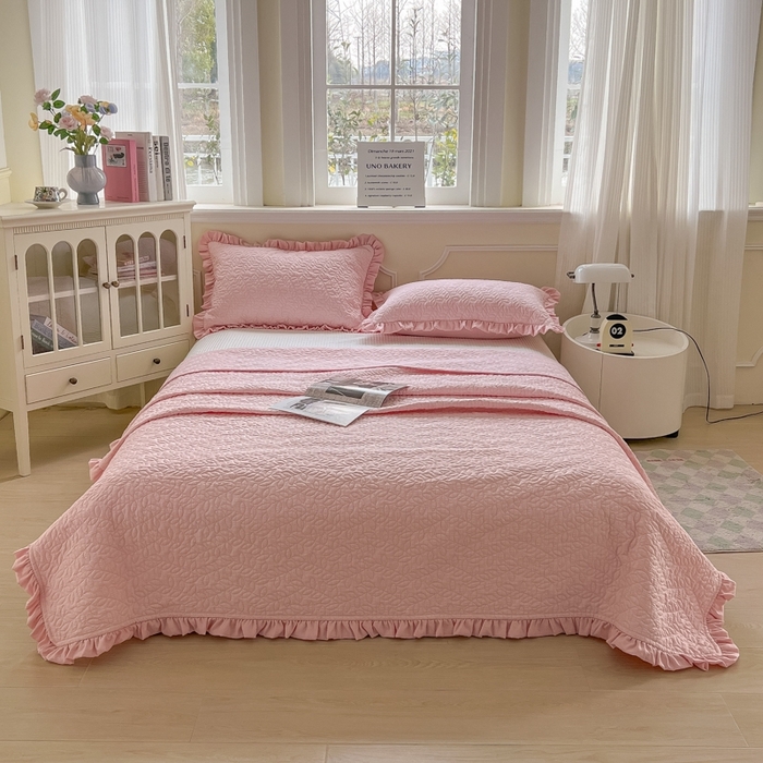 91家纺网 家纺一手货源 找家纺 乐卧家居 2026新款春夏轻氧自然系韩式透气薄款夏被空调被子-曼尼 曼尼-粉色