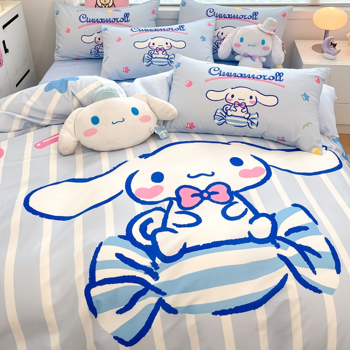 91家纺网 家纺一手货源 找家纺 暮思家居 2025新款正版授权三丽鸥大阪全棉数码印花纯棉四件套系列-第三批(专版花型) 大版-糖果玉桂狗