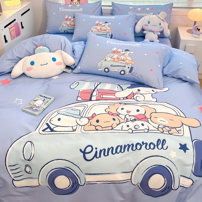 91家纺网 家纺一手货源 找家纺 暮思家居 2025新款正版授权三丽鸥大阪全棉数码印花纯棉四件套系列-第三批(专版花型) 大版-伙伴玉桂狗