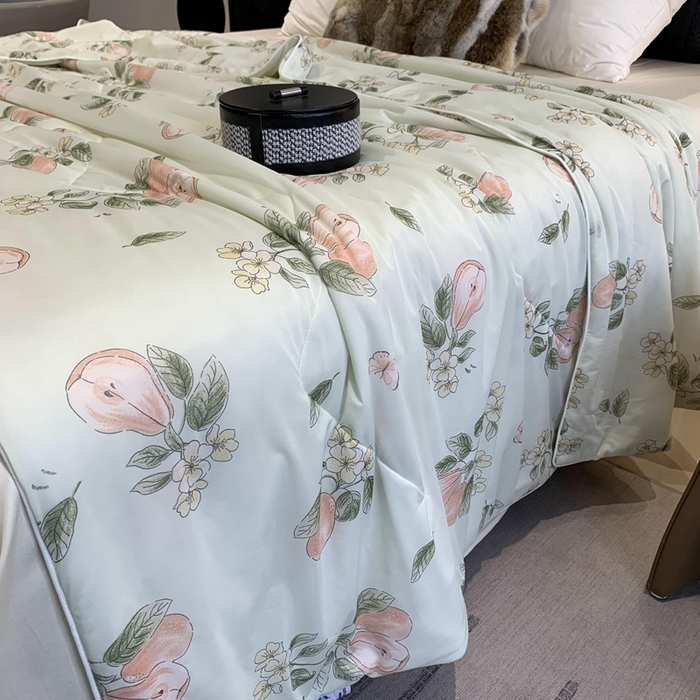 91家纺网 家纺一手货源 找家纺 奈萝家纺 2025新款A类凉感丝小凉皮夏被可机洗夏被新品空调被 香梨