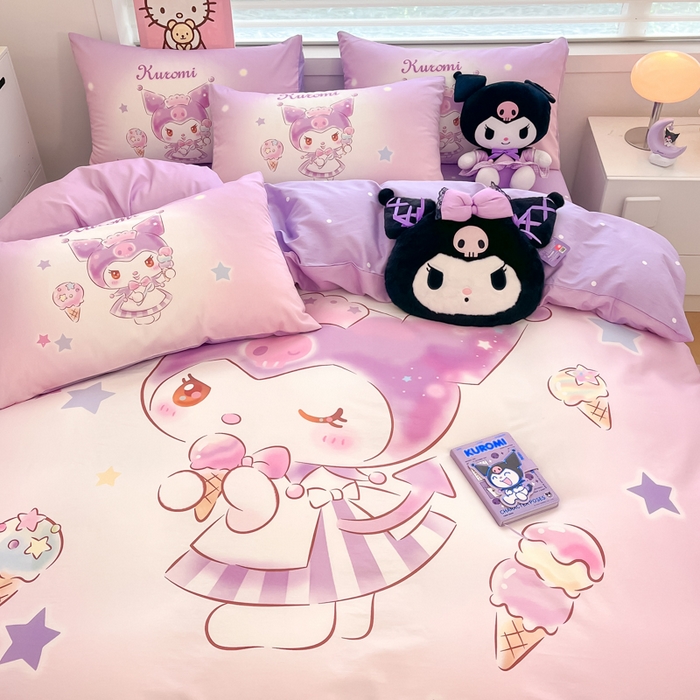 91家纺网 家纺一手货源 找家纺 暮思家居 2025新款正版授权三丽鸥大阪全棉数码印花纯棉四件套系列-第三批(专版花型) 大版-炫彩库洛米