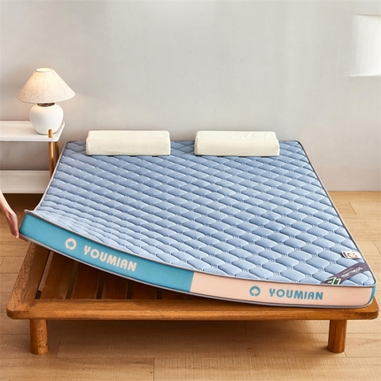 优承佳生活馆（床垫） 2025新款字母牛奶丝双边乳胶床垫 橘绿字母-菱形