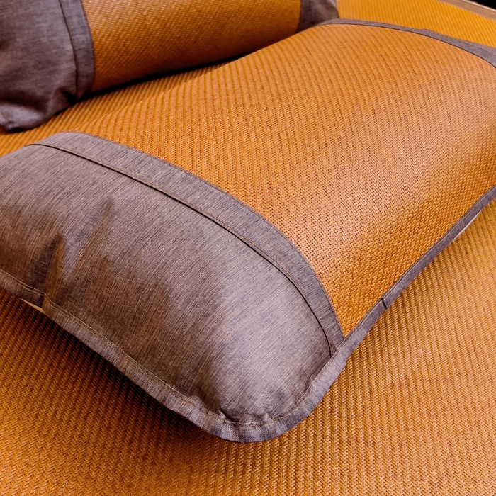 91家纺网 家纺一手货源 找家纺 梵赫 2025新款夏季成人凉感藤席凉席 简约-绿格