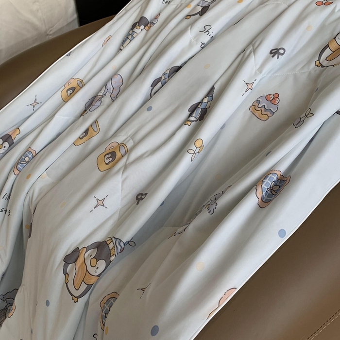 91家纺网 家纺一手货源 找家纺 奈萝家纺 2025新款A类凉感丝小凉皮夏被可机洗夏被新品空调被 小企鹅