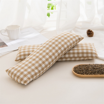 91家纺网 家纺一手货源 找家纺 （总）仁宇枕业 2025新款新品 全棉色织水洗棉全荞麦壳颈椎头枕颈枕腰枕头枕芯