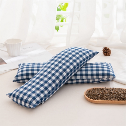 91家纺网 家纺一手货源 找家纺 （总）仁宇枕业 2025新款新品 全棉色织水洗棉全荞麦壳颈椎头枕颈枕腰枕头枕芯