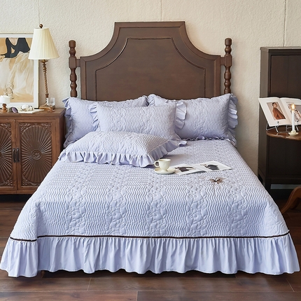 （总）乐朵家居 2025新款 花璟枝 天丝缎 夹棉床盖+可加夏被 琉璃紫