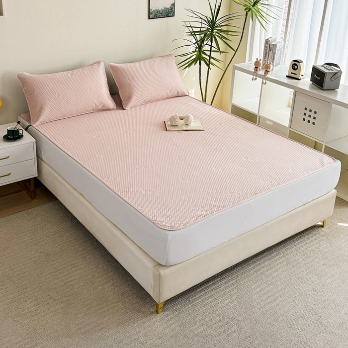 91家纺网 家纺一手货源 找家纺 许林2025新款凉豆豆床席 轻奢-粉