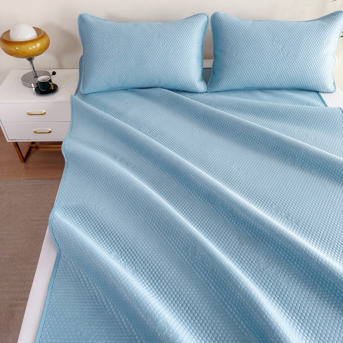 91家纺网 家纺一手货源 找家纺 许林2025新款凉豆豆床席 轻奢-蓝