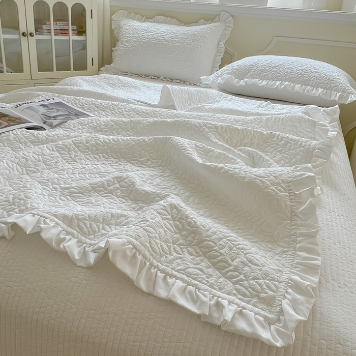 91家纺网 家纺一手货源 找家纺 乐卧家居 2026新款春夏轻氧自然系韩式透气薄款夏被空调被子-曼尼 曼尼-白色