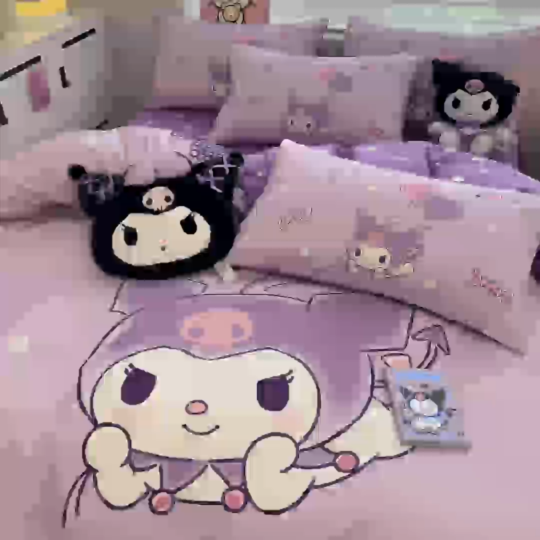 91家纺网 家纺一手货源 找家纺 暮思家居 2025新款正版授权三丽鸥大阪全棉数码印花纯棉四件套系列-第三批(专版花型) 大版-梦想库洛米