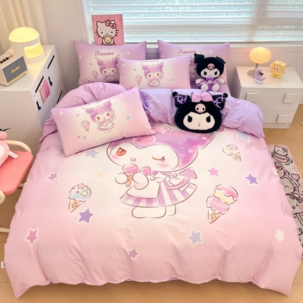 暮思家居 2025新款正版授权三丽鸥大阪全棉数码印花纯棉四件套系列-第三批(专版花型) 大版-炫彩库洛米