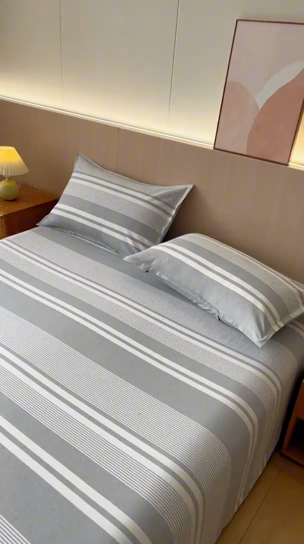 91家纺网 家纺一手货源 找家纺 居美良品 2025新款A类传统非遗手工粗布凉席三件套100%全棉色织床单 云锦-浅灰