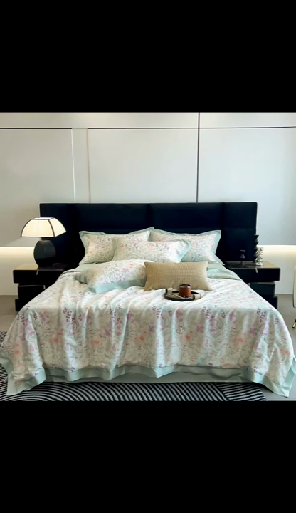 91家纺网 家纺一手货源 找家纺 朵希曼2025新款50天丝宽边夏被和夏被四件套系列 悦夏 粉紫