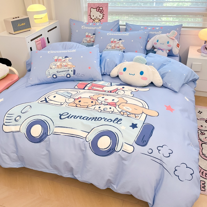 91家纺网 家纺一手货源 找家纺 暮思家居 2025新款正版授权三丽鸥大阪全棉数码印花纯棉四件套系列-第三批(专版花型) 大版-伙伴玉桂狗