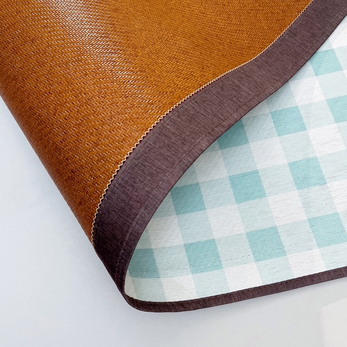 91家纺网 家纺一手货源 找家纺 梵赫 2025新款夏季成人凉感藤席凉席 简约-绿格