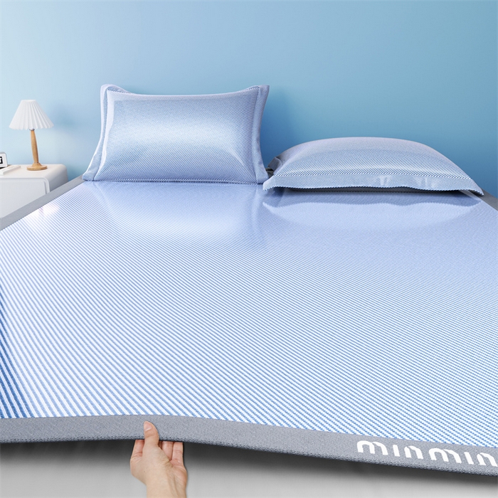 91家纺网 家纺一手货源 找家纺 （总）星座家纺 2025新款斜纹冰丝凉席三件套-绣花款