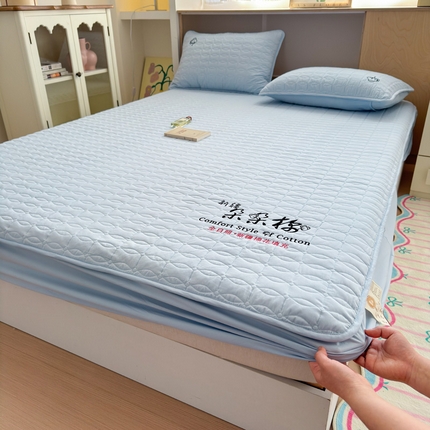 91家纺网 家纺一手货源 找家纺 （总）云雀 2025新款A类加棉刺绣棉花床笠+盖毯