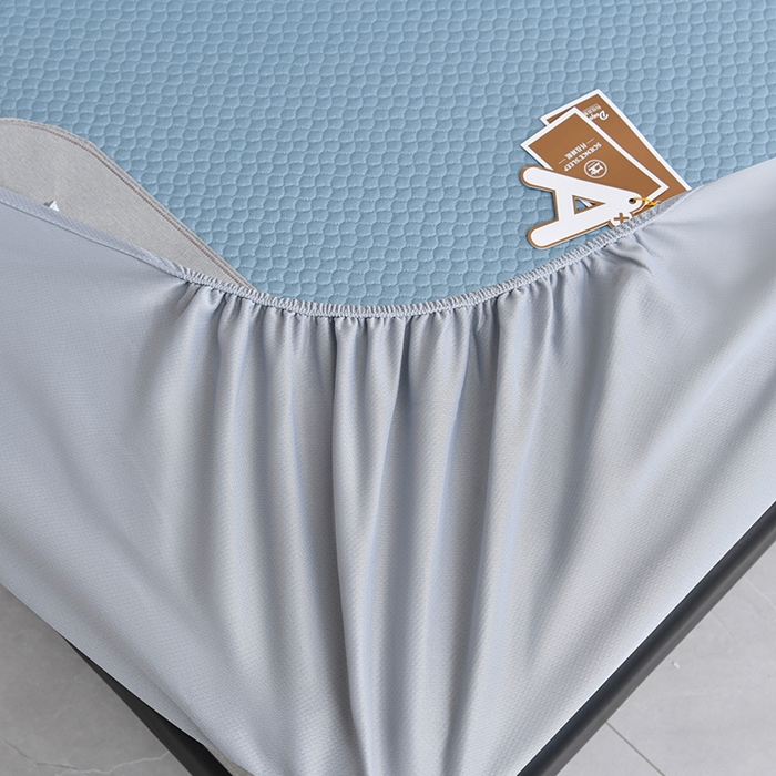 91家纺网 家纺一手货源 找家纺 小牛席业 2025新款3D按摩-鲜花清凉豆豆席系列（床笠款） 蓝色