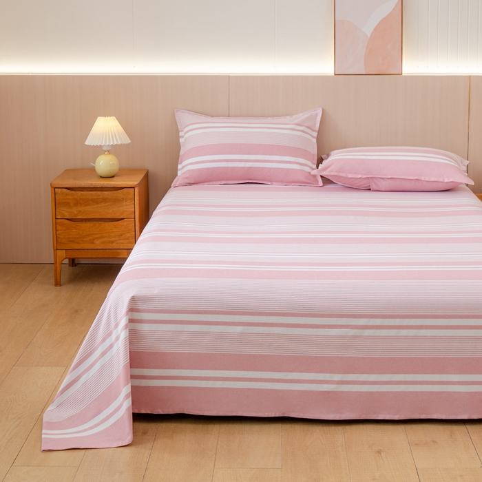 91家纺网 家纺一手货源 找家纺 居美良品 2025新款A类传统非遗手工粗布凉席三件套100%全棉色织床单 云锦-浅粉