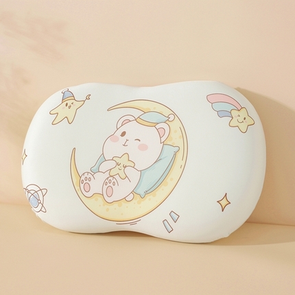 温蔓2025新款冰感丝卡通印花猫肚枕 月亮玩偶绿35*55整体(记忆棉）