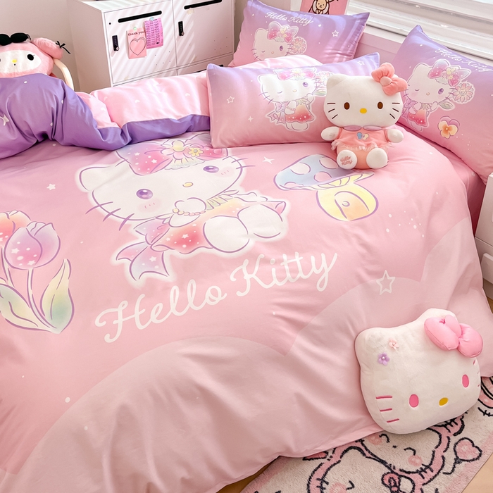 91家纺网 家纺一手货源 找家纺 暮思家居 2025新款正版授权三丽鸥大阪全棉数码印花纯棉四件套系列-第三批(专版花型) 大版-梦幻KT